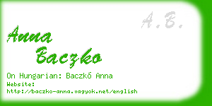 anna baczko business card